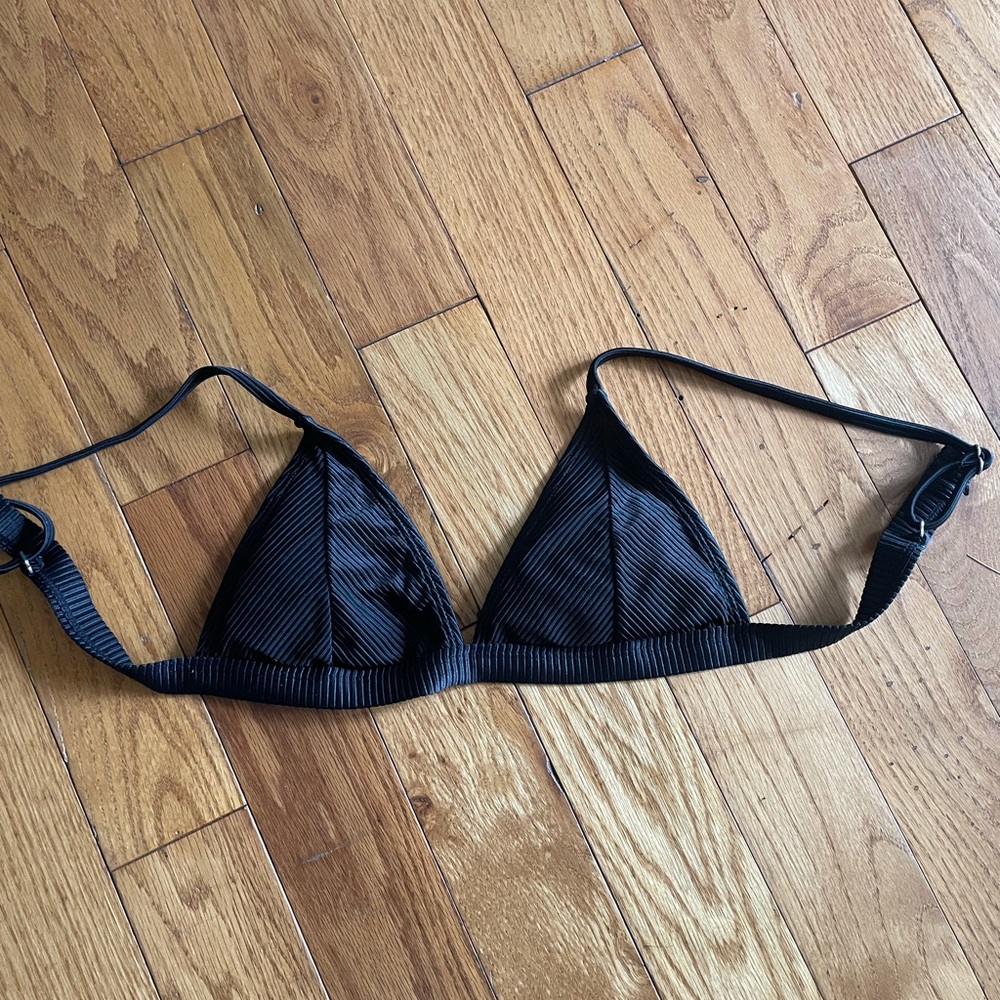 Basic black triangle bikini top